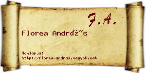 Florea András névjegykártya