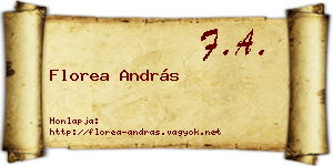 Florea András névjegykártya